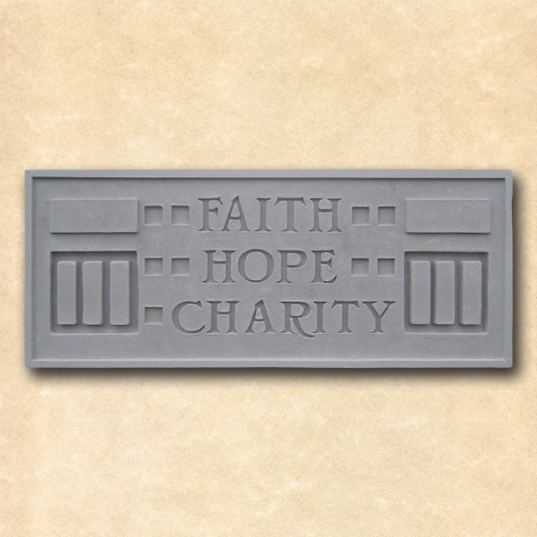Stone Garden Plaque - Faith Hope Charity by Frank Lloyd Wright